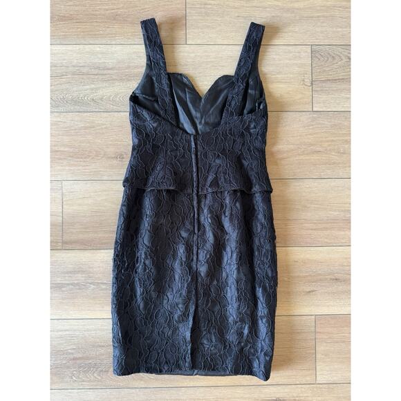 Vintage 80s Scott McClintock Black Lace Wiggle Dress Rhinestone Buttons 4P Sexy - Picture 10 of 16